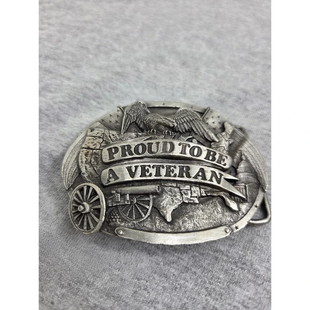1983 Bergamot Brass Works Proud To Be A Veteran Belt Buckle